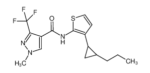 1-methyl-N-(3-(2-propylcyclopropyl)thiophen-2-yl)-3-(trifluoromethyl)-1H-pyrazole-4-carboxamide_688323-26-4