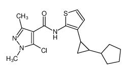 5-chloro-N-(3-(2-cyclopentylcyclopropyl)thiophen-2-yl)-1,3-dimethyl-1H-pyrazole-4-carboxamide_688323-66-2