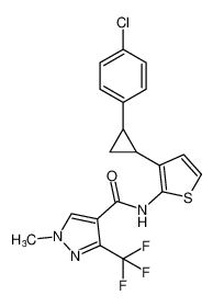 N-(3-(2-(4-chlorophenyl)cyclopropyl)thiophen-2-yl)-1-methyl-3-(trifluoromethyl)-1H-pyrazole-4-carboxamide_688323-92-4