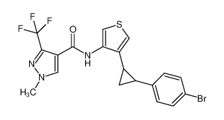 N-(4-(2-(4-bromophenyl)cyclopropyl)thiophen-3-yl)-1-methyl-3-(trifluoromethyl)-1H-pyrazole-4-carboxamide_688325-51-1