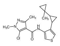 5-chloro-1,3-dimethyl-N-(4-(1'-methyl-[1,1'-bi(cyclopropan)]-2-yl)thiophen-3-yl)-1H-pyrazole-4-carboxamide_688325-60-2