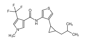 N-(4-(2-isobutylcyclopropyl)thiophen-3-yl)-1-methyl-4-(trifluoromethyl)-1H-pyrrole-3-carboxamide_688325-78-2