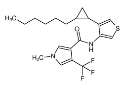 N-(4-(2-hexylcyclopropyl)thiophen-3-yl)-1-methyl-4-(trifluoromethyl)-1H-pyrrole-3-carboxamide_688325-92-0