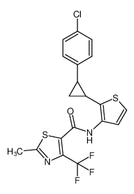 N-(2-(2-(4-chlorophenyl)cyclopropyl)thiophen-3-yl)-2-methyl-4-(trifluoromethyl)thiazole-5-carboxamide_688326-76-3