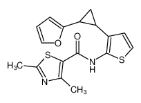 N-(3-(2-(furan-2-yl)cyclopropyl)thiophen-2-yl)-2,4-dimethylthiazole-5-carboxamide_688327-54-0