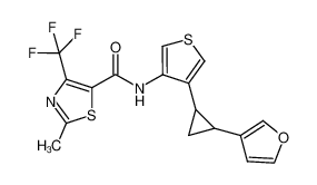 N-(4-(2-(furan-3-yl)cyclopropyl)thiophen-3-yl)-2-methyl-4-(trifluoromethyl)thiazole-5-carboxamide_688328-02-1