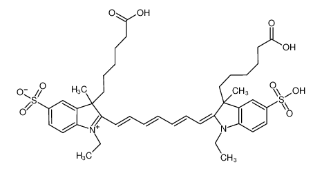 3-(5-carboxypentyl)-2-{(1E,3E,5E,7E)-7-[3-(5-carboxypentyl)-1-ethyl-3-methyl-5-sulfo-1,3-dihydro-2H-indol-2-ylidene]hepta-1,3,5-trienyl}-1-ethyl-3-methyl-3H-indolium-5-sulfonate_688338-96-7