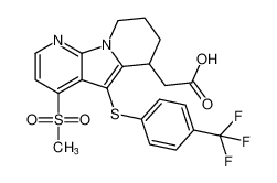 2-(4-(methylsulfonyl)-5-((4-(trifluoromethyl)phenyl)thio)-6,7,8,9-tetrahydropyrido[3,2-b]indolizin-6-yl)acetic acid_688357-08-6