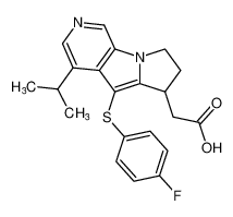 2-(5-((4-fluorophenyl)thio)-4-isopropyl-7,8-dihydro-6H-pyrido[4,3-b]pyrrolizin-6-yl)acetic acid_688357-52-0