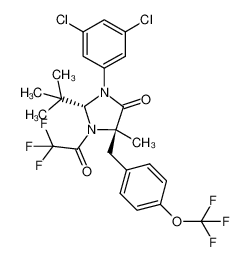 (2R,5R)-2-tert-butyl-3-(3,5-dichloro-phenyl)-5-methyl-1-(2,2,2-trifluoro-acetyl)-5-(4-trifluoromethoxy-benzyl)-imidazolidin-4-one_688756-14-1