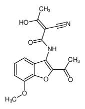(Z)-N-(2-acetyl-7-methoxybenzofuran-3-yl)-2-cyano-3-hydroxybut-2-enamide_688757-05-3