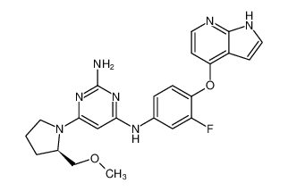 (R)-N4-(4-((1H-pyrrolo[2,3-b]pyridin-4-yl)oxy)-3-fluorophenyl)-6-(2-(methoxymethyl)pyrrolidin-1-yl)pyrimidine-2,4-diamine_688780-27-0