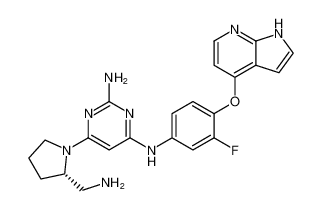 (S)-N4-(4-((1H-pyrrolo[2,3-b]pyridin-4-yl)oxy)-3-fluorophenyl)-6-(2-(aminomethyl)pyrrolidin-1-yl)pyrimidine-2,4-diamine_688780-34-9