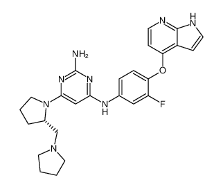 (S)-N4-(4-((1H-pyrrolo[2,3-b]pyridin-4-yl)oxy)-3-fluorophenyl)-6-(2-(pyrrolidin-1-ylmethyl)pyrrolidin-1-yl)pyrimidine-2,4-diamine_688780-39-4
