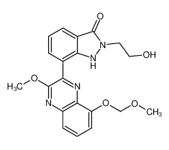 2-(2-hydroxy-ethyl)-7-(3-methoxy-8-methoxymethoxy-quinoxalin-2-yl)-1,2-dihydro-indazol-3-one_688809-05-4