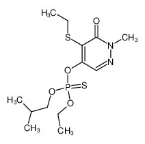 thiophosphoric acid O-ethyl ester O'-(5-ethylsulfanyl-1-methyl-6-oxo-1,6-dihydro-pyridazin-4-yl) ester O'-isobutyl ester_68896-48-0