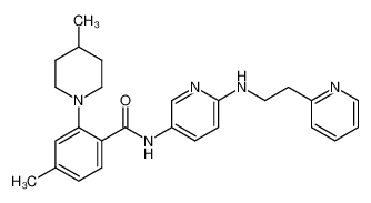4-methyl-2-(4-methyl-1-piperidinyl)-N-(6-{[2-(2-pyridinyl)ethyl]amino}-3-pyridinyl)benzamide_689151-32-4