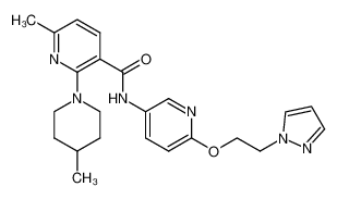6-methyl-2-(4-methyl-1-piperidinyl)-N-{6-[2-(1H-pyrazol-1-yl)ethoxy]-3-pyridinyl}nicotinamide_689154-57-2
