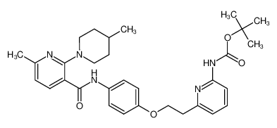 tert-butyl 6-{2-[4-({[6-methyl-2-(4-methyl-1-piperidinyl)-3-pyridinyl]carbonyl}amino)phenoxy]ethyl}-2-pyridinylcarbamate_689155-66-6