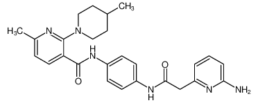 N-(4-(2-(6-aminopyridin-2-yl)acetamido)phenyl)-6-methyl-2-(4-methylpiperidin-1-yl)nicotinamide_689159-49-7