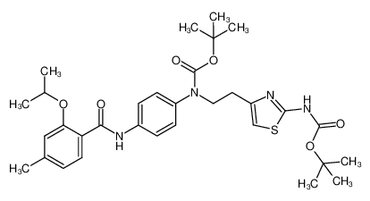 tert-butyl (2-{2-[(tert-butoxycarbonyl)amino]-1,3-thiazol-4-yl}ethyl){4-[(2-isopropoxy-4-methylbenzoyl)amino]phenyl}carbamate_689165-74-0