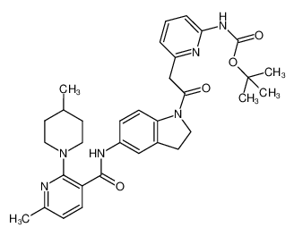 tert-butyl 6-{2-[5-({[6-methyl-2-(4-methyl-1-piperidinyl)-3-pyridinyl]carbonyl}amino)-2,3-dihydro-1H-indol-1-yl]-2-oxoethyl}-2-pyridinylcarbamate_689172-73-4