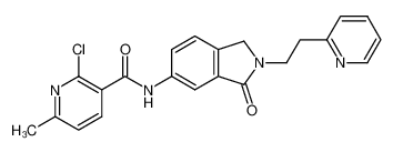 2-chloro-6-methyl-N-{3-oxo-2-[2-(2-pyridinyl)ethyl]-2,3-dihydro-1H-isoindol-5-yl}nicotinamide_689174-69-4