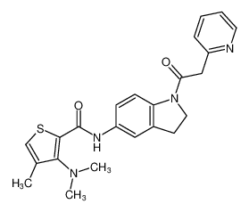 3-(dimethylamino)-4-methyl-N-(1-(2-(pyridin-2-yl)acetyl)indolin-5-yl)thiophene-2-carboxamide_689176-21-4