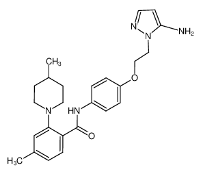 N-{4-[2-(5-amino-1H-pyrazol-1-yl)ethoxy]phenyl}-4-methyl-2-(4-methyl-1-piperidinyl)benzamide_689178-74-3
