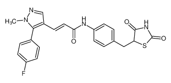 (E)-N-(4-((2,4-dioxothiazolidin-5-yl)methyl)phenyl)-3-(5-(4-fluorophenyl)-1-methyl-1H-pyrazol-4-yl)acrylamide_689248-70-2