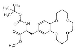 (S)-2-tert-Butoxycarbonylamino-3-(7,8,10,11,14,15-hexahydro-6H,13H-5,9,12,16-tetraoxa-benzocyclotetradecen-2-yl)-propionic acid methyl ester_689252-55-9