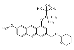 1-((tert-butyldimethylsilyl)oxy)-7-methoxy-3-(((tetrahydro-2H-pyran-2-yl)oxy)methyl)acridine_689293-53-6