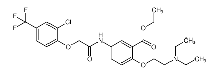 ethyl 5-(2-(2-chloro-4-(trifluoromethyl)phenoxy)acetamido)-2-(2-(diethylamino)ethoxy)benzoate_689302-12-3
