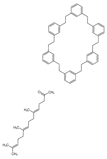 (5E,9E)-6,10,14-trimethylpentadeca-5,9,13-trien-2-one compound with 1,4,7,10,13,16(1,3)-hexabenzenacyclooctadecaphane (1:1)_68931-16-8