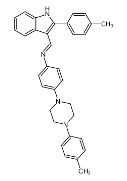 N-(2-p-tolyl-indol-3-ylmethylene)-4-(4-p-tolyl-piperazin-1-yl)-aniline_68944-94-5