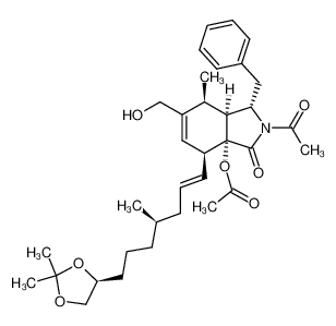 (16R,20R)-9-acetoxy-2-acetyl-12-hydroxy-20,21-isopropylidenedioxy-16-methyl-10-phenyl-9,21-seco-[11]cytochalasa-6,13t-dien-1-one_68978-93-8
