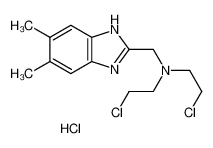 bis(2-chloroethyl)-[(5,6-dimethyl-1H-benzimidazol-2-yl)methyl]azanium,chloride_6898-43-7