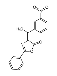 4-[(E)-1-(3-nitro-phenyl)-ethylidene]-2-phenyl-4H-oxazol-5-one_69015-78-7