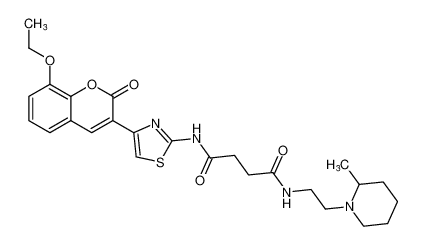 N1-(4-(8-ethoxy-2-oxo-2H-chromen-3-yl)thiazol-2-yl)-N4-(2-(2-methylpiperidin-1-yl)ethyl)succinamide_690215-94-2