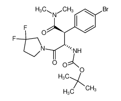 (2S,3S)-N-(tert-butoxycarbonyl)amino-2-(4-bromophenyl)-4-(3,3-difluoropyrrolidin-1-yl)-N,N-dimethyl-4-oxobutanamide_690258-05-0