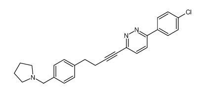 3-(4-chlorophenyl)-6-(4-(4-(pyrrolidin-1-ylmethyl)phenyl)but-1-yn-1-yl)pyridazine_690262-86-3