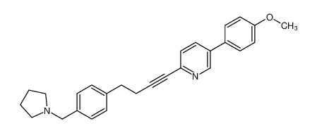 5-(4-methoxyphenyl)-2-(4-(4-(pyrrolidin-1-ylmethyl)phenyl)but-1-yn-1-yl)pyridine_690263-41-3