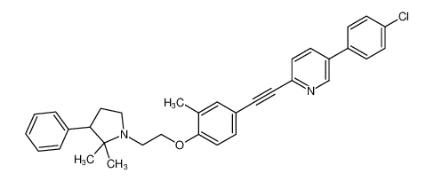 5-(4-chlorophenyl)-2-((4-(2-(2,2-dimethyl-3-phenylpyrrolidin-1-yl)ethoxy)-3-methylphenyl)ethynyl)pyridine_690266-36-5