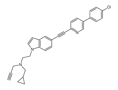 N-(2-(5-((5-(4-chlorophenyl)pyridin-2-yl)ethynyl)-1H-indol-1-yl)ethyl)-N-(cyclopropylmethyl)prop-2-yn-1-amine_690266-75-2