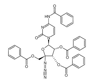 benzoic acid (2R,3S,4R,5R)-2-azido-3,4-dibenzoyloxy-5-(4-benzoylamino-2-oxo-2H-pyrimidin-1-yl)-tetrahydrofuran-2-ylmethyl ester_690270-09-8