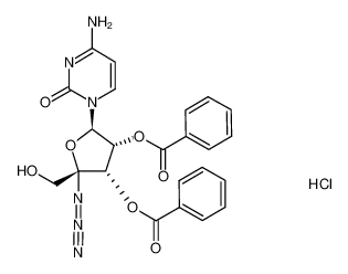 (S)-1-((3R,4S,5R)-5-azido-3,4-bis-benzoyloxy-5-hydroxymethyltetrahydrofuran-2-yl)-2-oxo-1,2-dihydropyrimidin-4-ylammonium chloride_690271-12-6