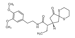 N-(2-(3,4-dimethoxyphenyl)ethyl)-2-(3-oxo-4,4-(propane1,3-dithio)cyclopentyl)butanamide_69044-93-5