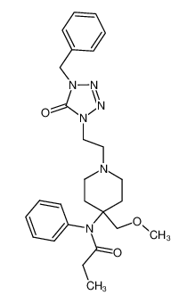 N-{1-[2-(4-benzyl-5-oxo-4,5-dihydro-tetrazol-1-yl)-ethyl]-4-methoxymethyl-piperidin-4-yl}-N-phenyl-propionamide_69049-13-4