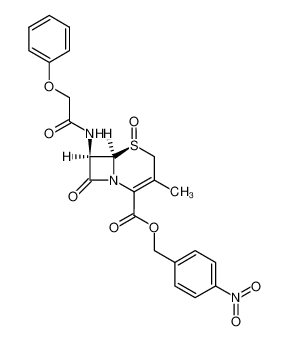 4-nitrobenzyl 7β-phenoxyacetamido-3-methyl-3-cephem-4-carboxylate 1S-(β)-oxide_69056-23-1