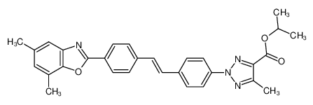 2-{4-[4-(5,7-dimethyl-benzooxazol-2-yl)-styryl]-phenyl}-5-methyl-2H-[1,2,3]triazole-4-carboxylic acid isopropyl ester_69059-08-1